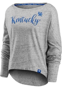 Kentucky Wildcats Womens Grey Iconic Speckled LS Tee