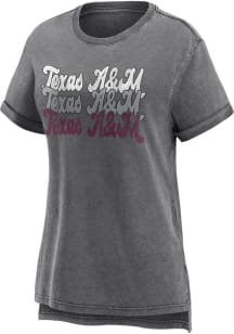 Texas A&amp;M Aggies Womens Grey Flowy Washed Short Sleeve T-Shirt