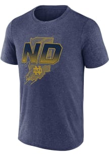 Notre Dame Fighting Irish Navy Blue Iconic Long Strides Short Sleeve T Shirt