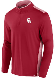 Oklahoma Sooners Mens Crimson Iconic Brushed Poly Long Sleeve 1/4 Zip Pullover