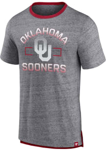 Oklahoma Sooners Charcoal Iconic Speckled Ringer Short Sleeve Fashion T Shirt