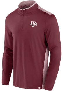 Texas A&amp;M Aggies Mens Maroon Iconic Brushed Poly Long Sleeve 1/4 Zip Pullover