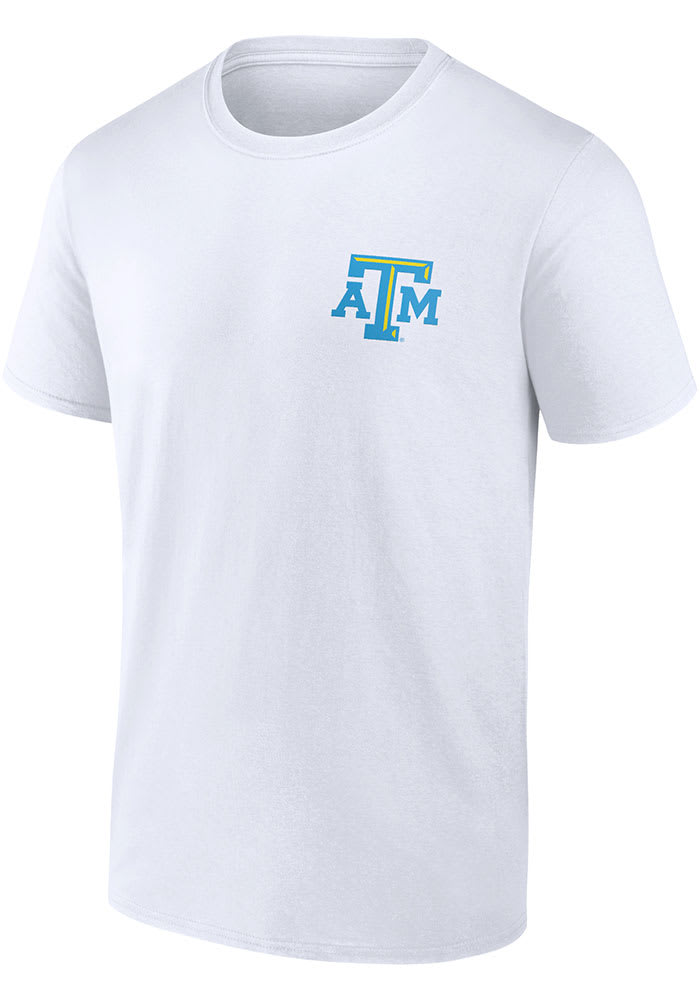 Texas A&M Aggies White Iconic High Hurdles Short Sleeve T Shirt