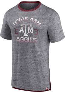 Texas A&amp;M Aggies Charcoal Iconic Speckled Ringer Short Sleeve Fashion T Shirt