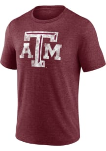 Texas A&amp;M Aggies Maroon Primary Triblend Short Sleeve Fashion T Shirt