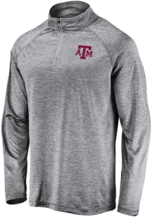 Texas A&amp;M Aggies Mens Grey Striated Long Sleeve 1/4 Zip Pullover