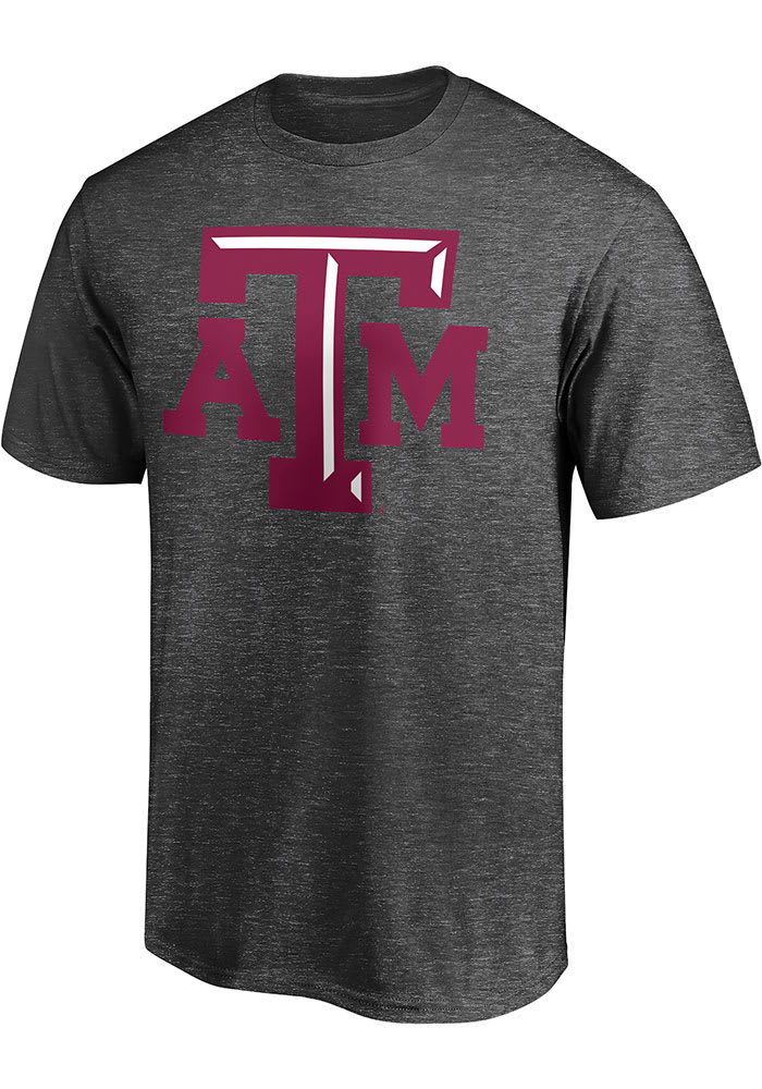 Texas A&M Aggies Charcoal Primary Team Logo Short Sleeve T Shirt