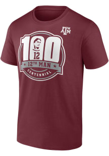 Texas A&amp;M Aggies Maroon 12th Man Centennial Short Sleeve T Shirt