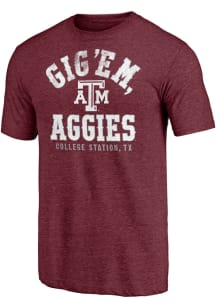 Texas A&amp;M Aggies Maroon Favorite Spot Triblend Short Sleeve Fashion T Shirt