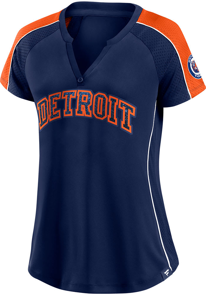 Detroit Tigers Womens Diva Fashion Baseball Jersey - Navy Blue