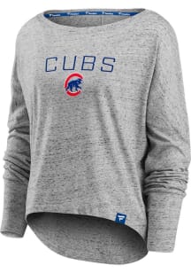 Chicago Cubs Womens Grey Iconic LS Tee