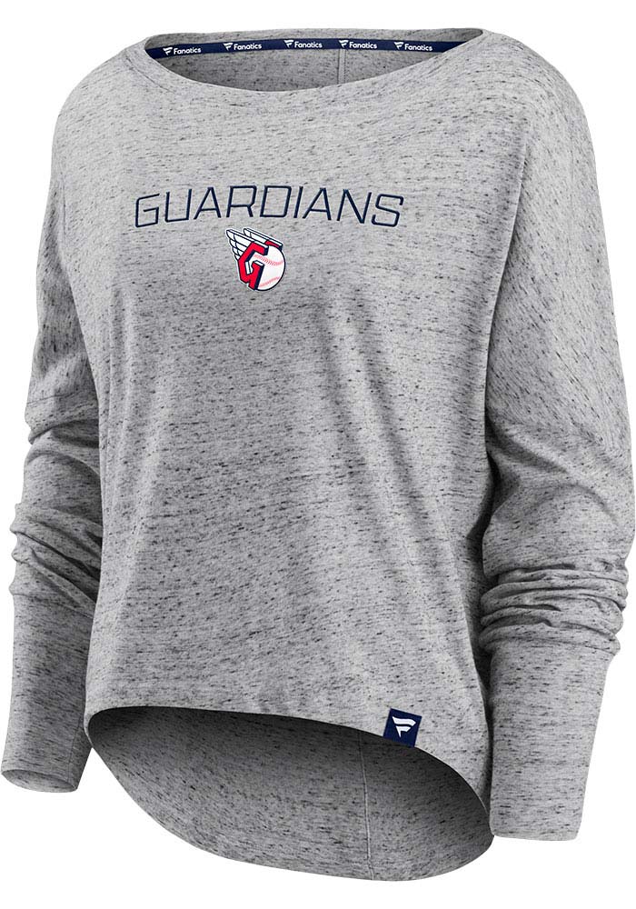 Cleveland Guardians Womens Grey Iconic LS Tee