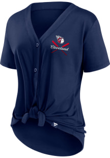 Cleveland Guardians Womens Navy Blue Iconic Short Sleeve T-Shirt