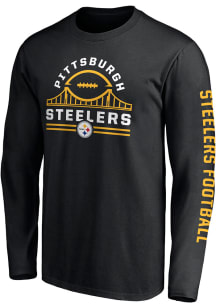 Pittsburgh Steelers Mens Black FACEMASK Big and Tall Long Sleeve T-Shirt