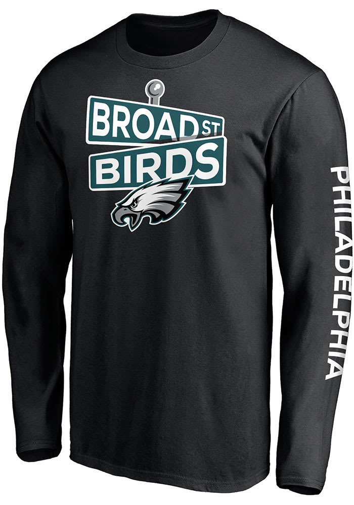 Junk Food Clothing Philadelphia Eagles Black Ringer Long Sleeve