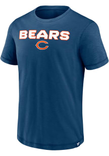 Chicago Bears Navy Blue ICONIC COTTON SLUB Short Sleeve Fashion T Shirt