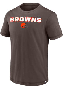 Cleveland Browns Brown ICONIC COTTON SLUB Short Sleeve Fashion T Shirt
