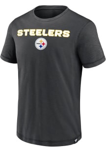 Pittsburgh Steelers Black ICONIC COTTON SLUB Short Sleeve Fashion T Shirt