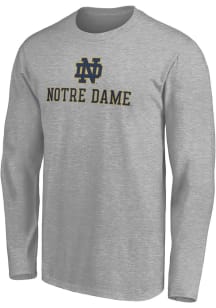 Notre Dame Fighting Irish Grey Name Drop Long Sleeve T Shirt