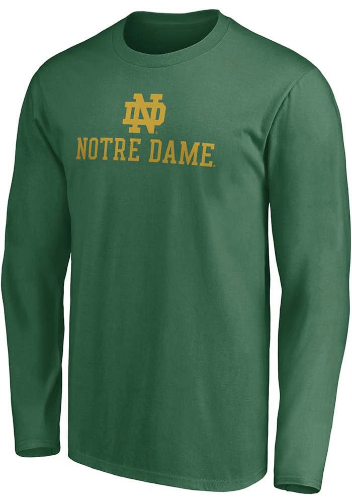 Notre Dame Fighting Irish Name Drop GREEN Long Sleeve T Shirt