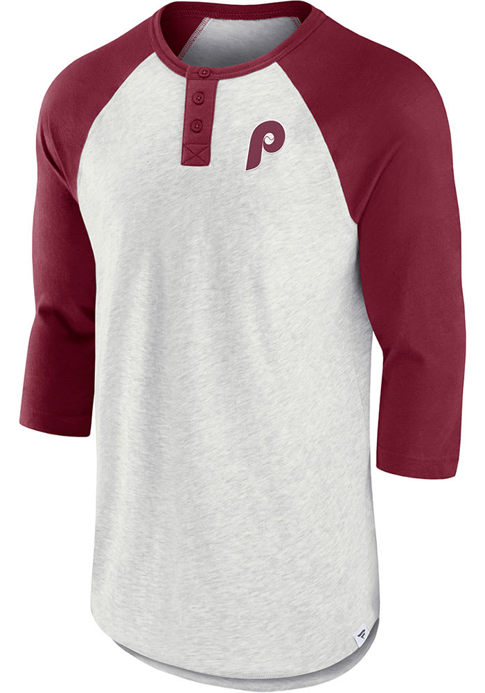 Phillies BI-BLEND HENLEY Long Sleeve Fashion T Shirt