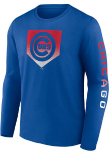 Nike Chicago Cubs Blue ICONIC COTTON CLEAR SIGN LS Long Sleeve T Shirt