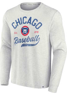Nike Chicago Cubs Grey TRUE CLASSICS BI-BLEND LS Long Sleeve T Shirt