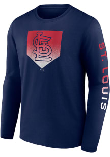 Nike St Louis Cardinals Navy Blue ICONIC COTTON CLEAR SIGN LS Long Sleeve T Shirt