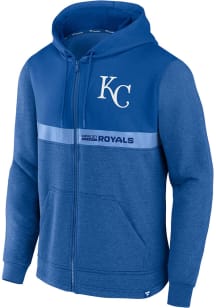 Kansas City Royals Mens Blue ICONIC FLEECE FZ HOOD Long Sleeve Full Zip Jacket