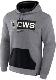 Nike Chicago White Sox Mens Charcoal RIBBED BLOCKING ICONIC Fashion Hood