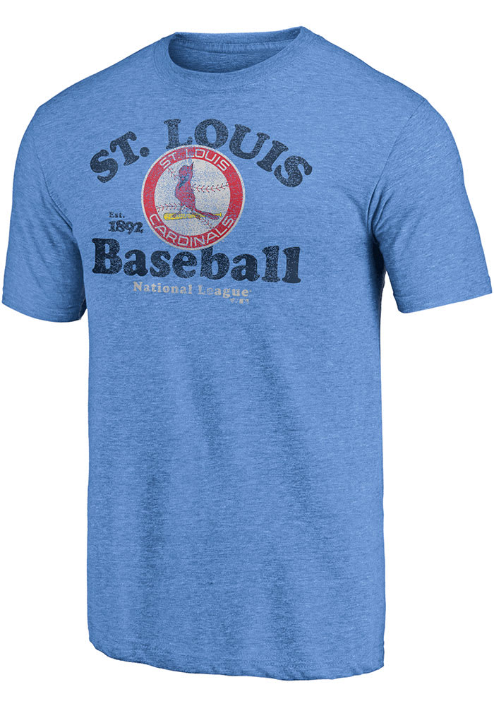 St. Louis Cardinals Homage Busch Stadium Tri-Blend T-Shirt - Navy