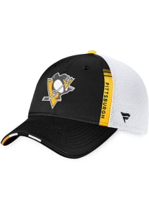 Pittsburgh Penguins 2022 Authentic Pro Draft Trucker Adjustable Hat - Black