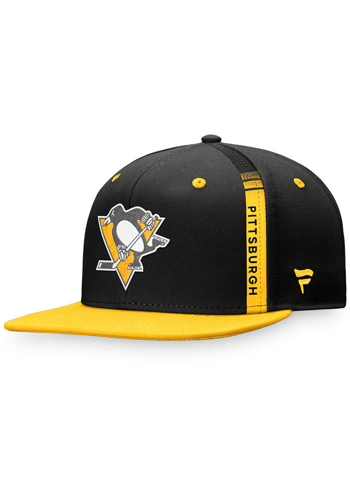 Pittsburgh Penguins Black 2022 Authentic Pro Draft Snapback Mens Snapback Hat