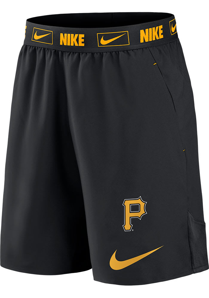 Nike Pittsburgh Pirates Mens Black PRIMETIME LOGO WOVEN SHORT Shorts