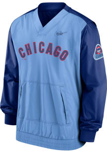 Nike Chicago Cubs Mens Light Blue COOPERSTOWN V-NECK Pullover Jackets