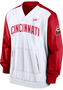 Nike Cincinnati Reds Mens White COOPERSTOWN V-NECK Pullover Jackets