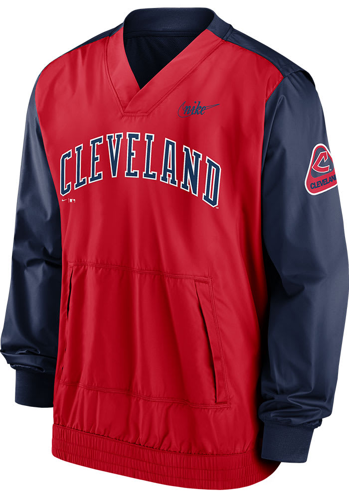 47 Cleveland Indians Mens Navy Blue Impact Long Sleeve 1/4 Zip Pullover