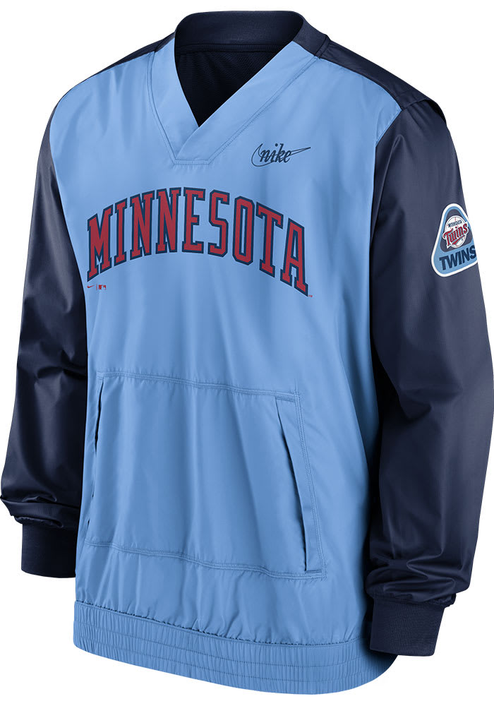 Nike Minnesota Twins Mens Light Blue COOPERSTOWN V-NECK Pullover Jackets