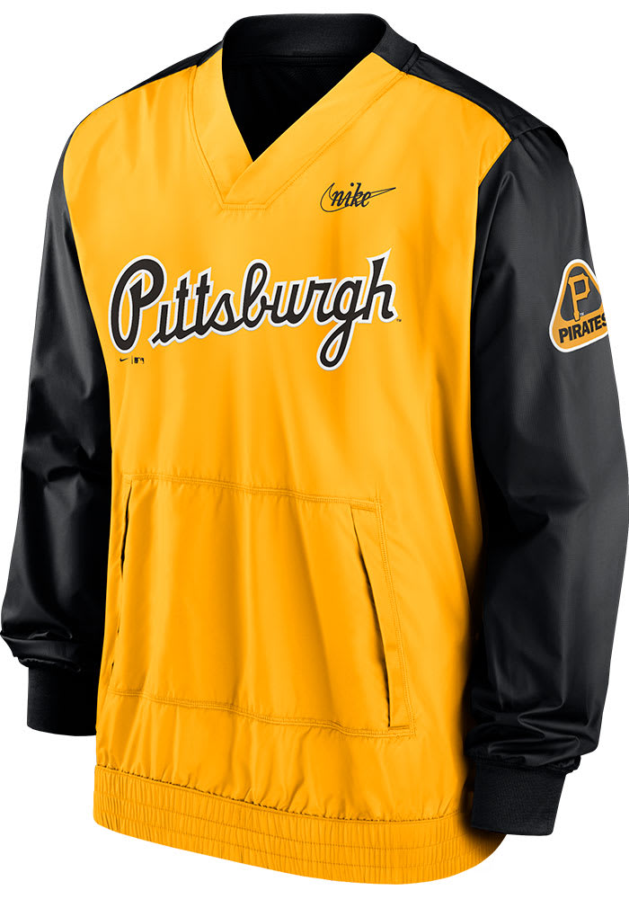 Nike Pittsburgh Pirates Mens Gold COOPERSTOWN V-NECK Pullover Jackets