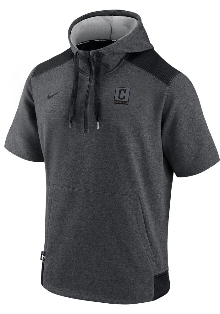 Nike Cleveland Guardians Mens Charcoal DRY FLUX Short Sleeve Jacket
