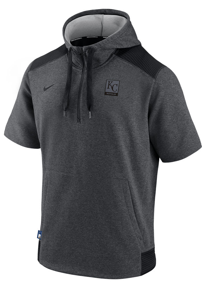 Nike Kansas City Royals Mens Charcoal DRY FLUX Short Sleeve Jacket