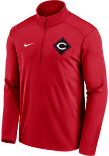 Nike Cincinnati Reds Mens Red TEAM DIAMOND PACER Long Sleeve 1/4 Zip Pullover
