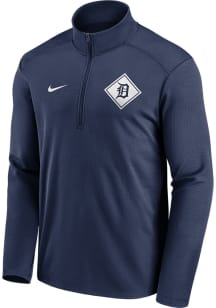 Nike Detroit Tigers Mens Navy Blue TEAM DIAMOND PACER Long Sleeve 1/4 Zip Pullover