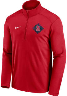 Nike St Louis Cardinals Mens Red TEAM DIAMOND PACER Long Sleeve 1/4 Zip Pullover