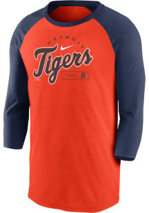 Nike Detroit Tigers Orange MODERN ARCH RAGLAN Long Sleeve Fashion T Shirt