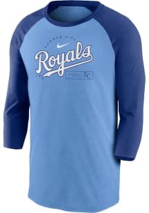 Nike Kansas City Royals Light Blue MODERN ARCH RAGLAN Long Sleeve Fashion T Shirt