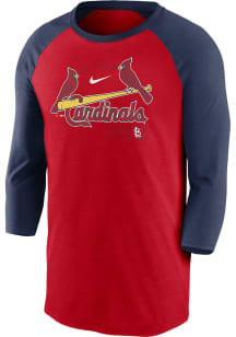 Nike St Louis Cardinals Red MODERN ARCH RAGLAN Long Sleeve Fashion T Shirt