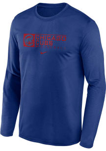 Nike Chicago Cubs Blue TEAM ISSUE LS LEGEND TEE Long Sleeve T-Shirt