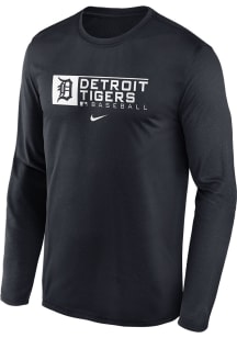 Nike Detroit Tigers Navy Blue TEAM ISSUE LS LEGEND TEE Long Sleeve T-Shirt