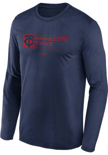 Nike Minnesota Twins Navy Blue TEAM ISSUE LS LEGEND TEE Long Sleeve T-Shirt